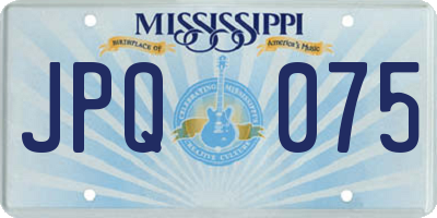 MS license plate JPQ075