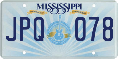 MS license plate JPQ078