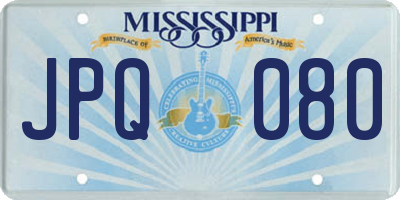 MS license plate JPQ080