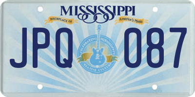 MS license plate JPQ087
