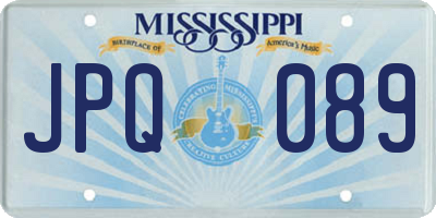 MS license plate JPQ089