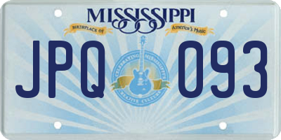 MS license plate JPQ093