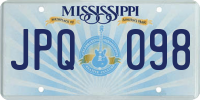 MS license plate JPQ098