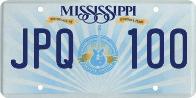 MS license plate JPQ100
