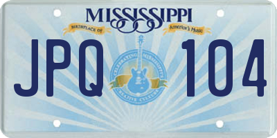 MS license plate JPQ104
