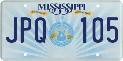 MS license plate JPQ105