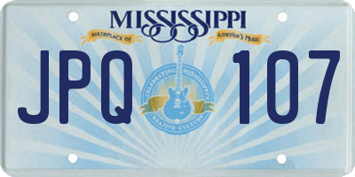 MS license plate JPQ107