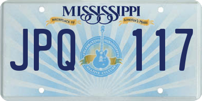 MS license plate JPQ117