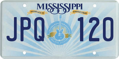 MS license plate JPQ120
