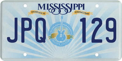 MS license plate JPQ129