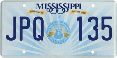 MS license plate JPQ135