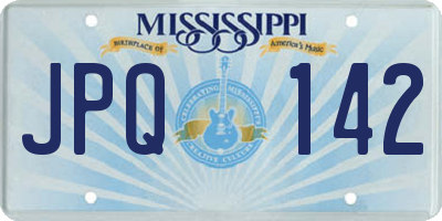 MS license plate JPQ142