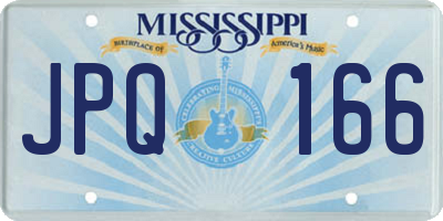 MS license plate JPQ166