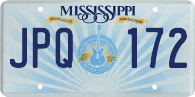 MS license plate JPQ172