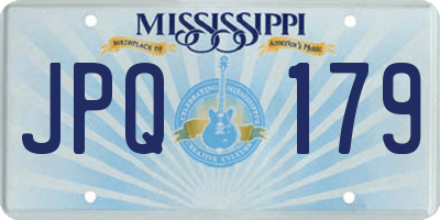 MS license plate JPQ179