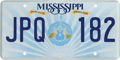 MS license plate JPQ182