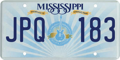 MS license plate JPQ183