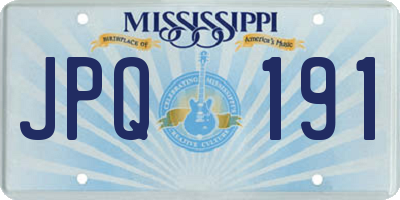 MS license plate JPQ191