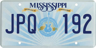 MS license plate JPQ192