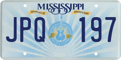 MS license plate JPQ197