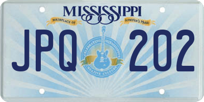 MS license plate JPQ202