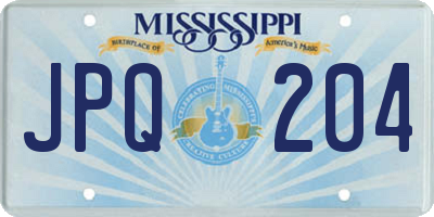 MS license plate JPQ204