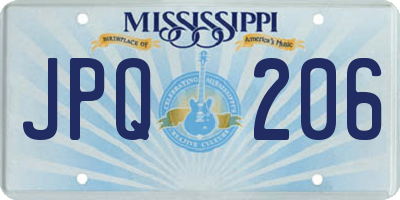MS license plate JPQ206