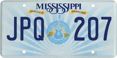 MS license plate JPQ207