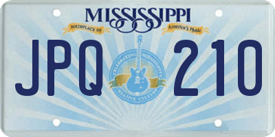 MS license plate JPQ210