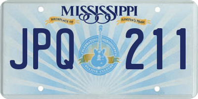 MS license plate JPQ211