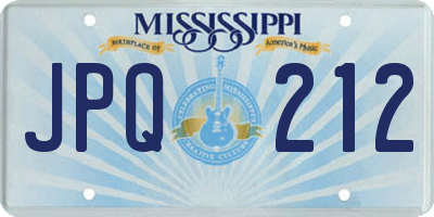 MS license plate JPQ212
