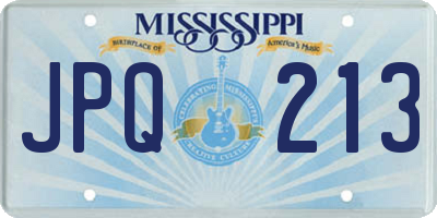 MS license plate JPQ213