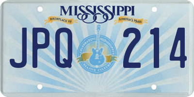 MS license plate JPQ214
