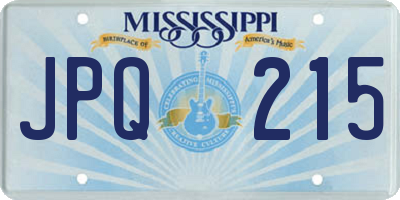 MS license plate JPQ215