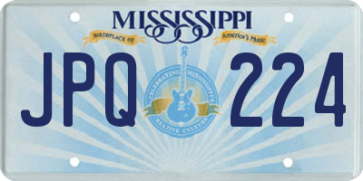 MS license plate JPQ224