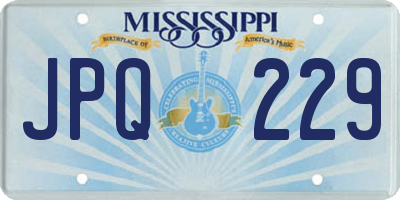 MS license plate JPQ229