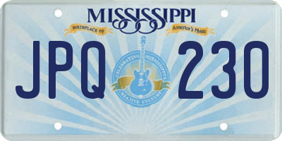 MS license plate JPQ230