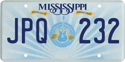 MS license plate JPQ232