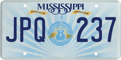MS license plate JPQ237