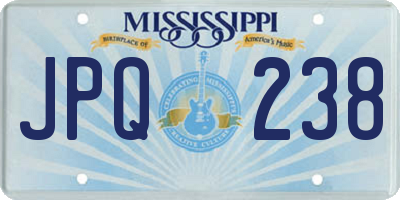 MS license plate JPQ238