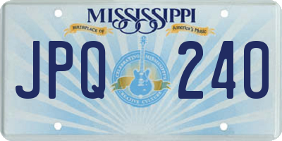 MS license plate JPQ240