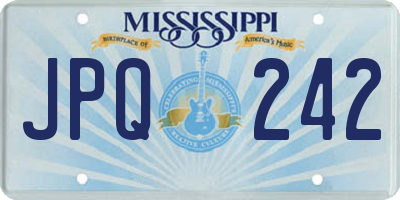 MS license plate JPQ242