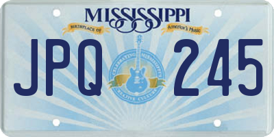 MS license plate JPQ245