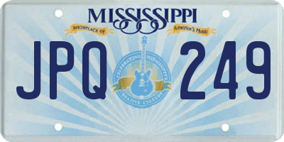 MS license plate JPQ249