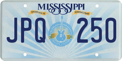 MS license plate JPQ250