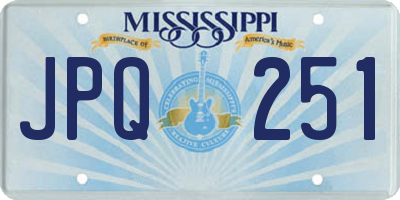 MS license plate JPQ251