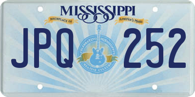 MS license plate JPQ252