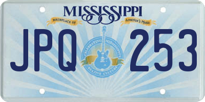 MS license plate JPQ253