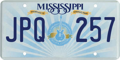 MS license plate JPQ257