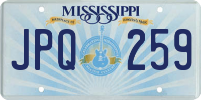 MS license plate JPQ259